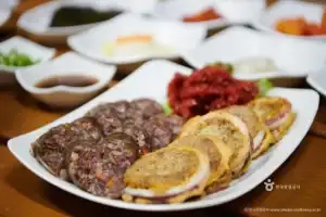 Sundae (Korean Blood Sausage) at Sokcho Jungang Market