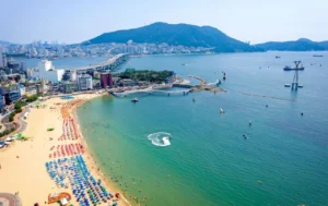 Aerial view of Songdo Beach